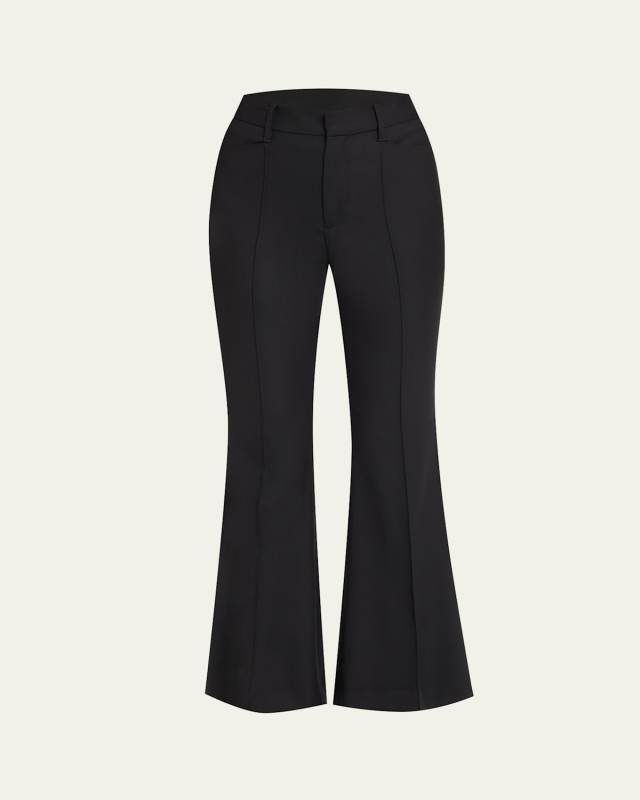 Mid Rise Flared 28 Wool Pants